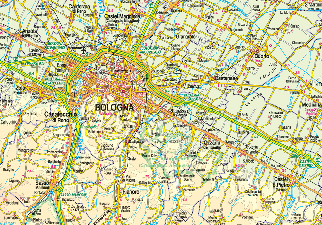 BOLOGNA PIANTA CITTÀ E PROVINCIA 1.12.500 [CARTA/CARTINA/MAPPA/POSTER] BELLETTI eBay